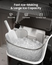 Kismile Nugget Ice Maker Countertop,35Lbs/24H Pellet Ice Machine with Chewable Ice,Self-Cleaning Pebble Ice Maker with Ice Scoop,One-Click Operation,for Home/Kitchen/Office(Black)