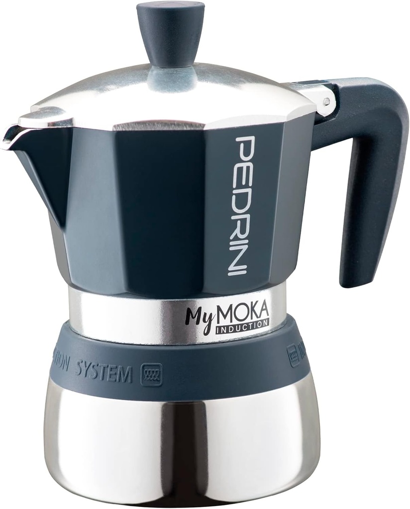 Pedrini MyMoka Induction Coffee Maker, 3 Cups, Night Blue