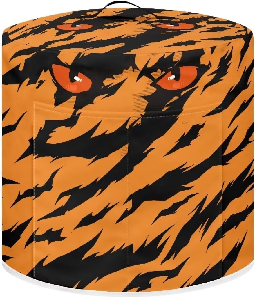 Xoenoiee Tiger Stripe Print Pressure Cooker Cover Kitchen Appliance Dust Cover with Pockets for Rice Cooker Air Fryer Slow Cooker, for 3 Qt Pot