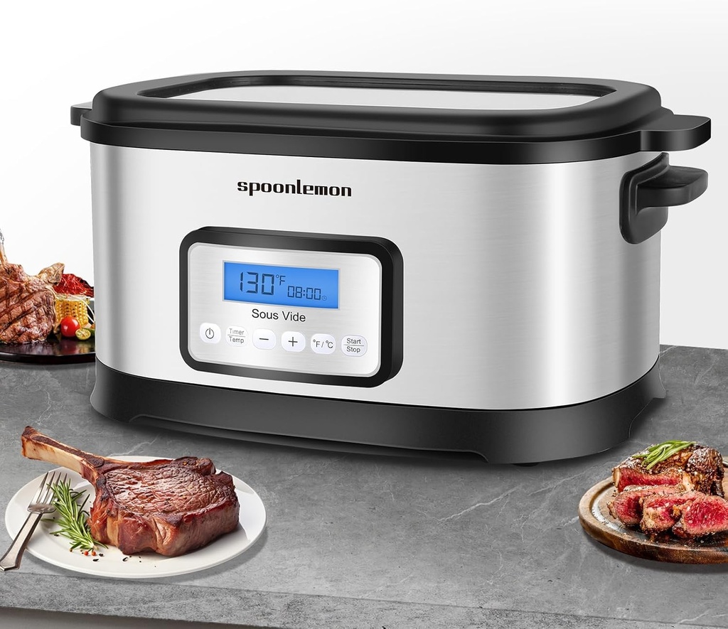Sous Vide Precise Cooker, 6 Quart Stainless Steel Sous Vide Machine with Temperature &Timer Control,Suveed Cooking Machine with LED Touchscreen, All-in-One Sous Vide Pot for Suvie Cooking