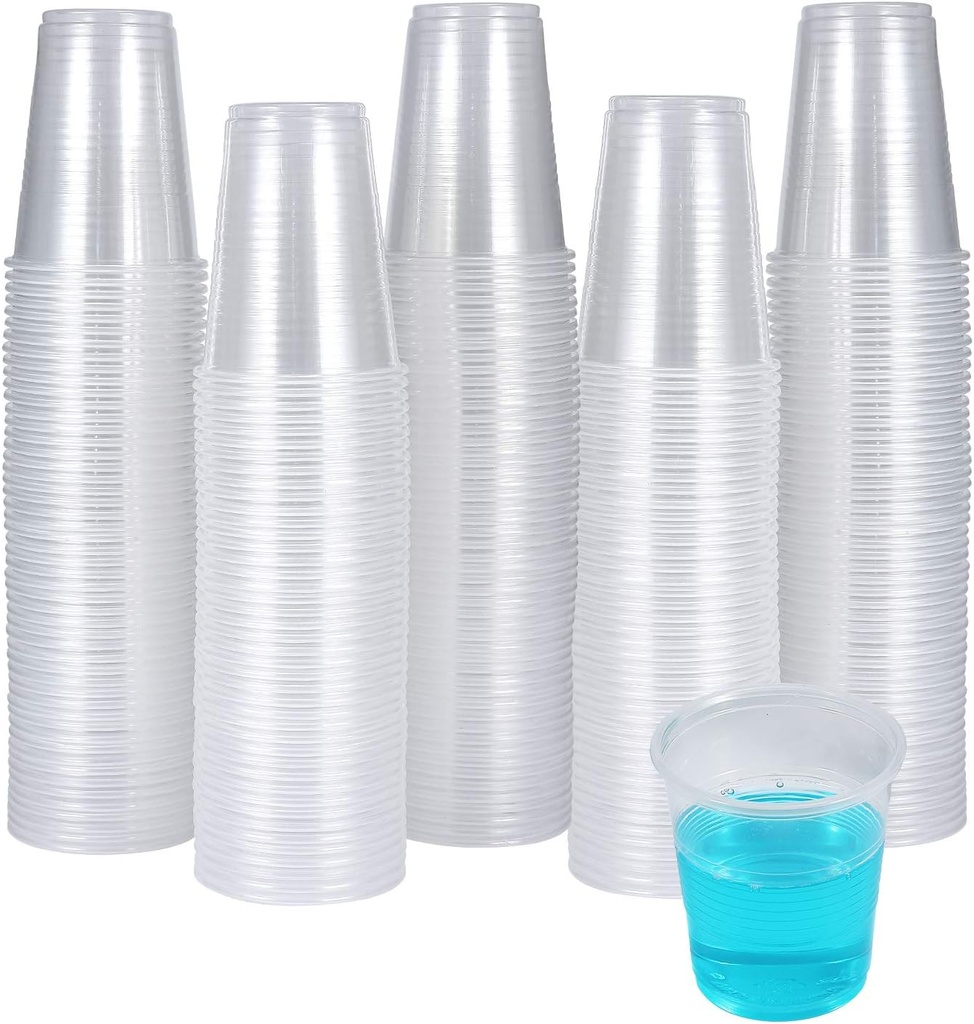 300 Pack 3 OZ Clear Plastic Cups,Disposable Bathroom Mouthwash Cups, Small Plastic Espresso Tumblers Ideal for Drinking Tasting, Food Samples