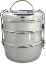 Indian-Tiffin Stainless Steel 3 Tier Large Lunch Box Snack Box/Food Container Airtight Leak Proof 3 Compartment Suitable for Office Use, Outdoor Lunches/Dining