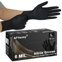 Disposable Nitrile Gloves, Chemical Resistant, Powder and Latex Free, Food Safe, Black Heavy Duty Gloves, 6 Mil, 100 Count, Large