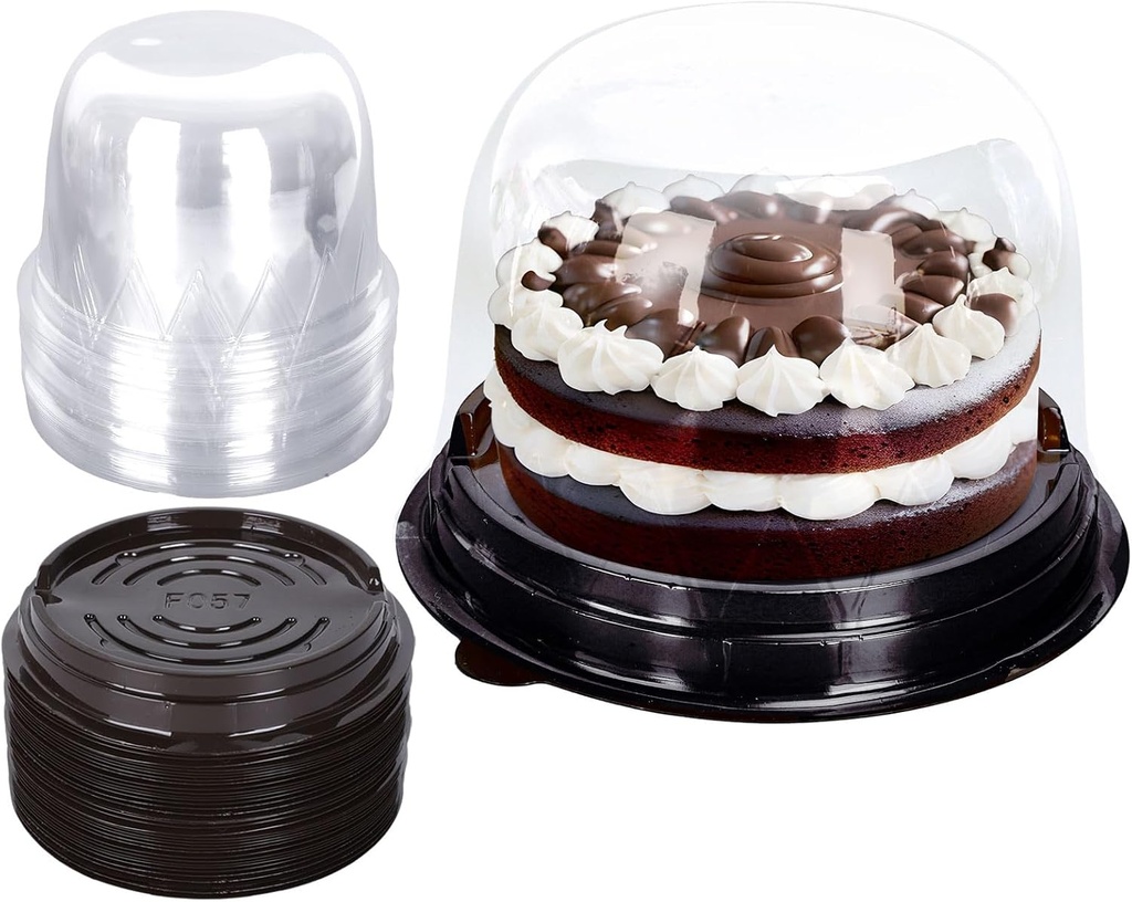 Whaline 50Pcs Disposable Individual Charcuterie Cup Black Clear Plastic Cupcake Container Single Dessert Holders with Lids for Food Favor Display Charcuterie Grazing Table Catered Event Wedding