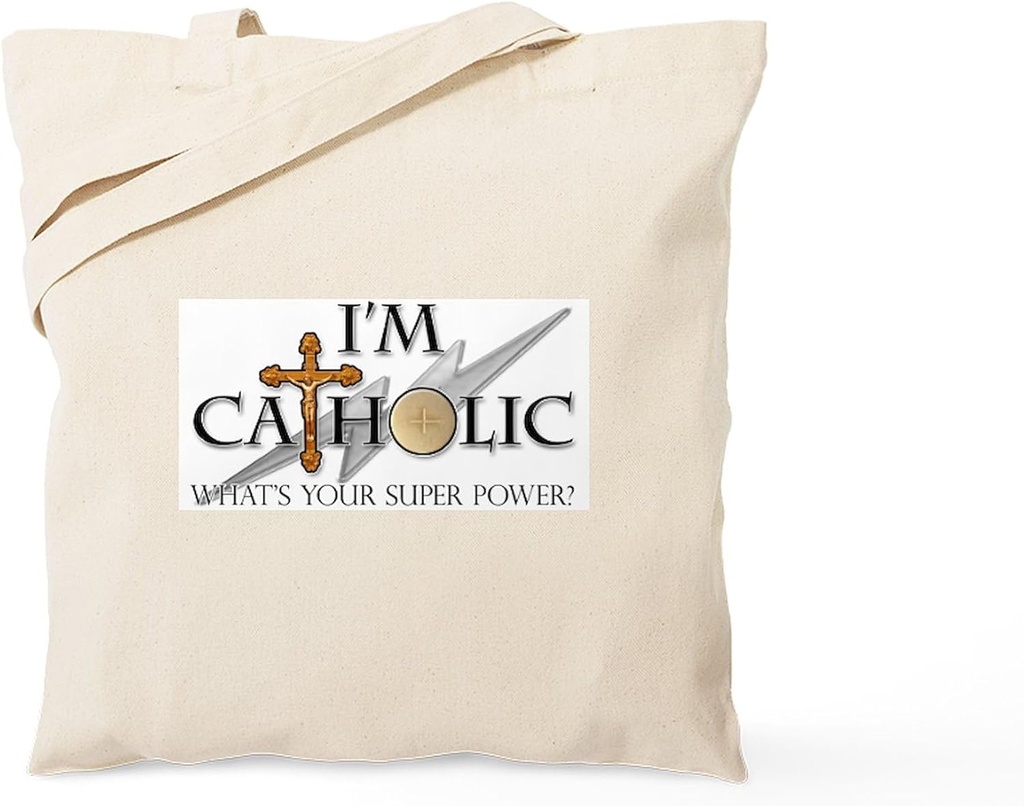 CafePress Catholic Tote Bag Reusable Natural Beige Canvas Shopping Bag