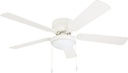 Portage Bay 50254 Hugger 52" White West Hill Ceiling Fan with Bowl Light Kit
