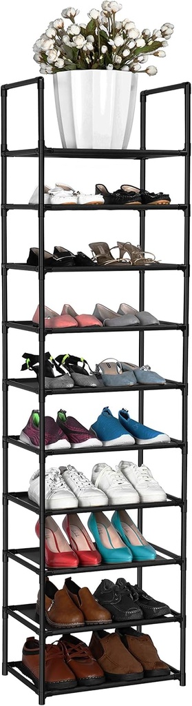 FIDUCIAL HOME 10 Tiers Shoe Rack 20-25 Pairs Sturdy Shoe Shelf