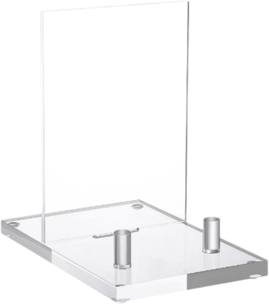Clear Acrylic Plate Stand for Display, Vertical Holder for Picture Frames, Books, and Artwork