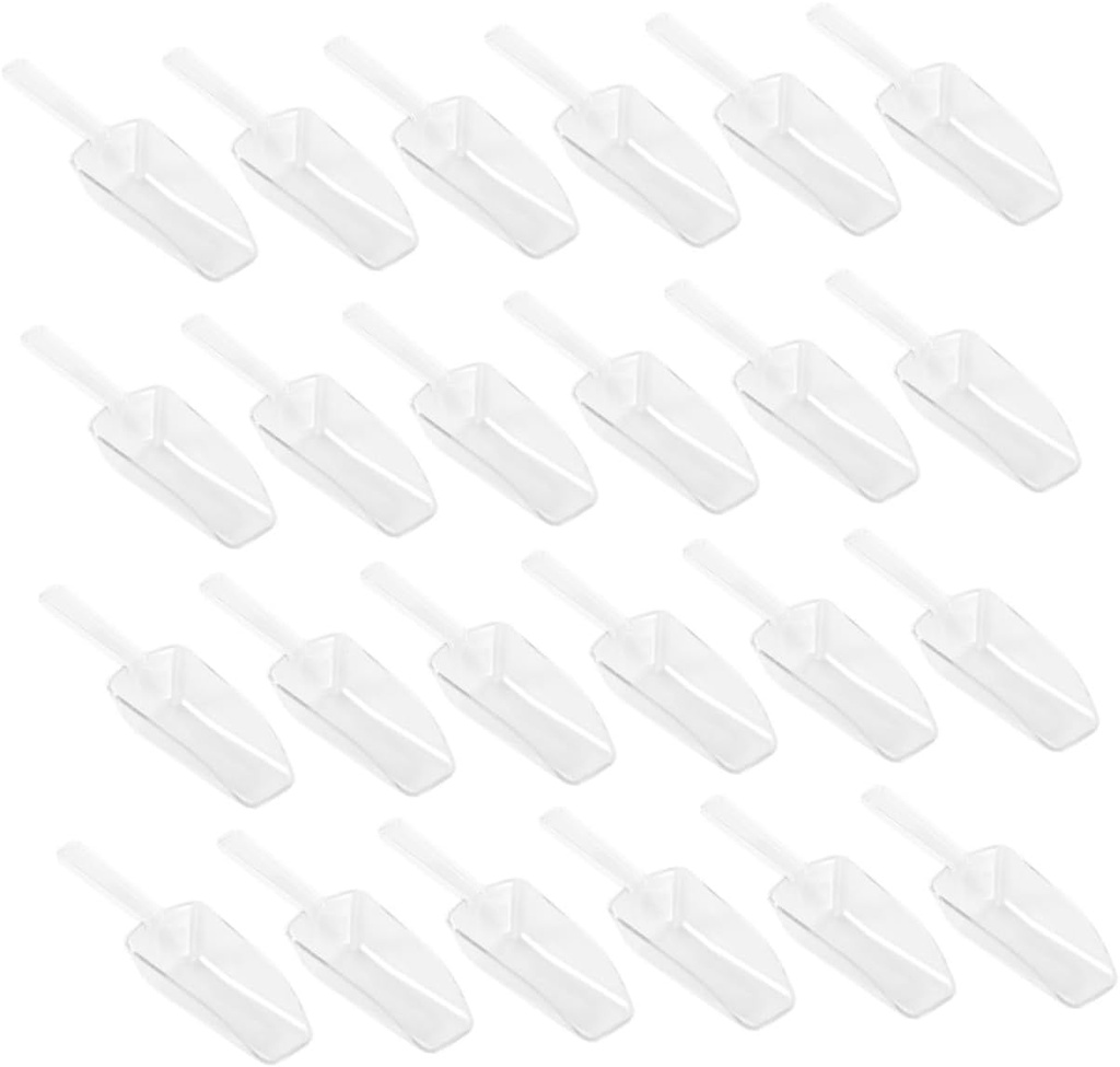 Cabilock 24pcs Cute Ice Cream Scoop Half Cup Scoop Plastic Mini for Candy for Birthday Parties Bbqs