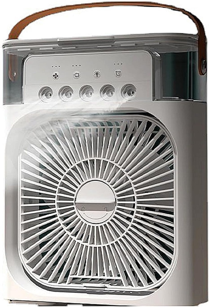 Portable Air Conditioner,Small Personal Cooler with 3 Wind Speeds,Evaporative Air Cooler,Oscillation/Humidifier/Timer Function, Desktop Cooling Fan With Led & Remote Control For Bedroom Office