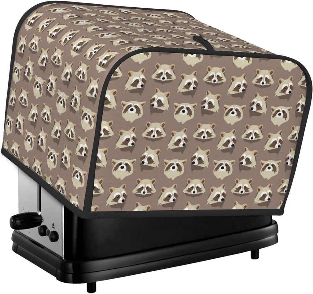 Oven Cover Kitchen Bread Machine Protector,4 Slice Toaster Cover For Home,Fingerprint Coaster Cover,Kitchen Small Appliance,Raccoon