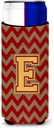 Letter E Chevron Garnet and Gold Ultra Beverage Insulators for slim cans