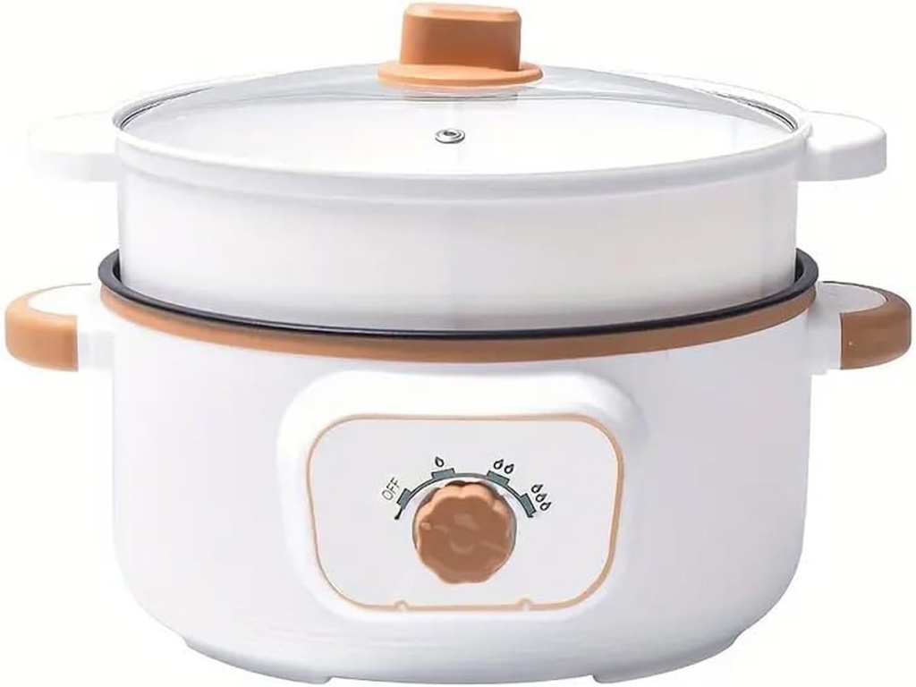 Electric Hot Pot, Multifunctional Non-Stick Electric Skillet, Portable Easy-to-Clean Stew Pot for Ramen, Egg, Pasta, Dumpling, Soup, Porridge
