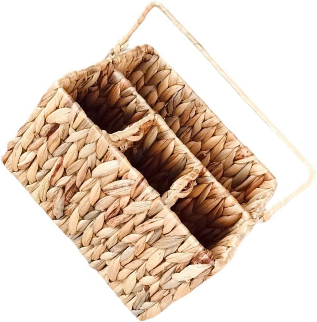 GLEAVI Bathroom Storage Organizer Cutlery Holder Party Utensil Holder Utensil Organizer for Countertop Natural Easy Folding Handle