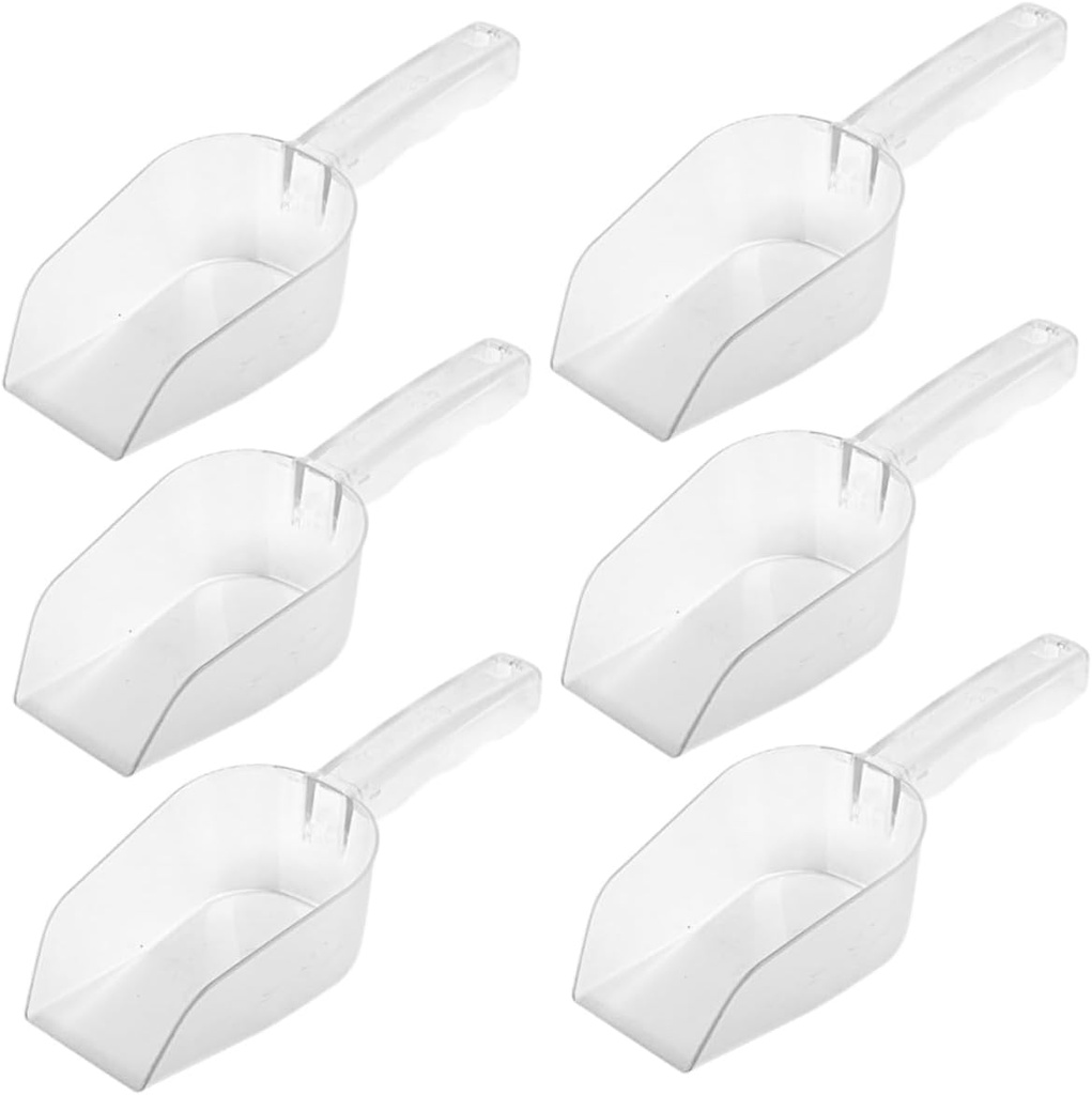 GLEAVI 6pcs PC Ice Shovel Scoop Set Small Size Multi-use Food Scoops for Ice Candy and Rice for Buffets and Parties