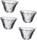 4Pcs Japanese Style Sake Cups Elegant Trimmed Glass Tea Cups Heat Resistant for Sake Tea Parties Holiday present for Friends Family