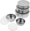 Cabilock 5Pcs Stainless Steel Preservation Box Round Sealing Bowls with Lids Food Container for Snacks and Lunch Refrigerator Storage and Stylish Silver