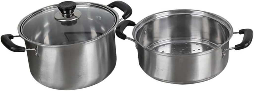 Stainless Steel Steamer Pot Lid 3-Tier Cooking Pot for Dumplings and Seafood Sturdy Food Steamer for Home Use