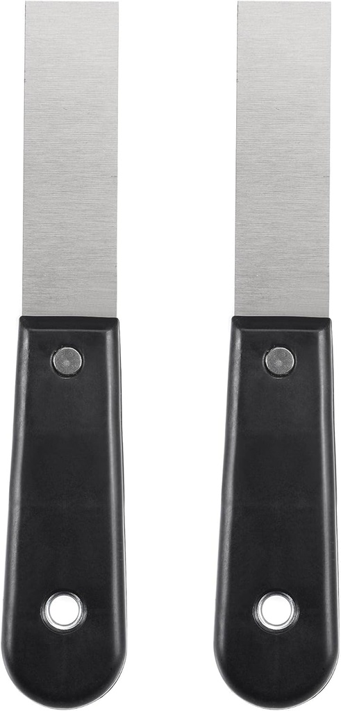 uxcell Putty Scraper 1" Spatula Drywall Repair Spreader Stainless Steel Blade Black Handle 2Pcs