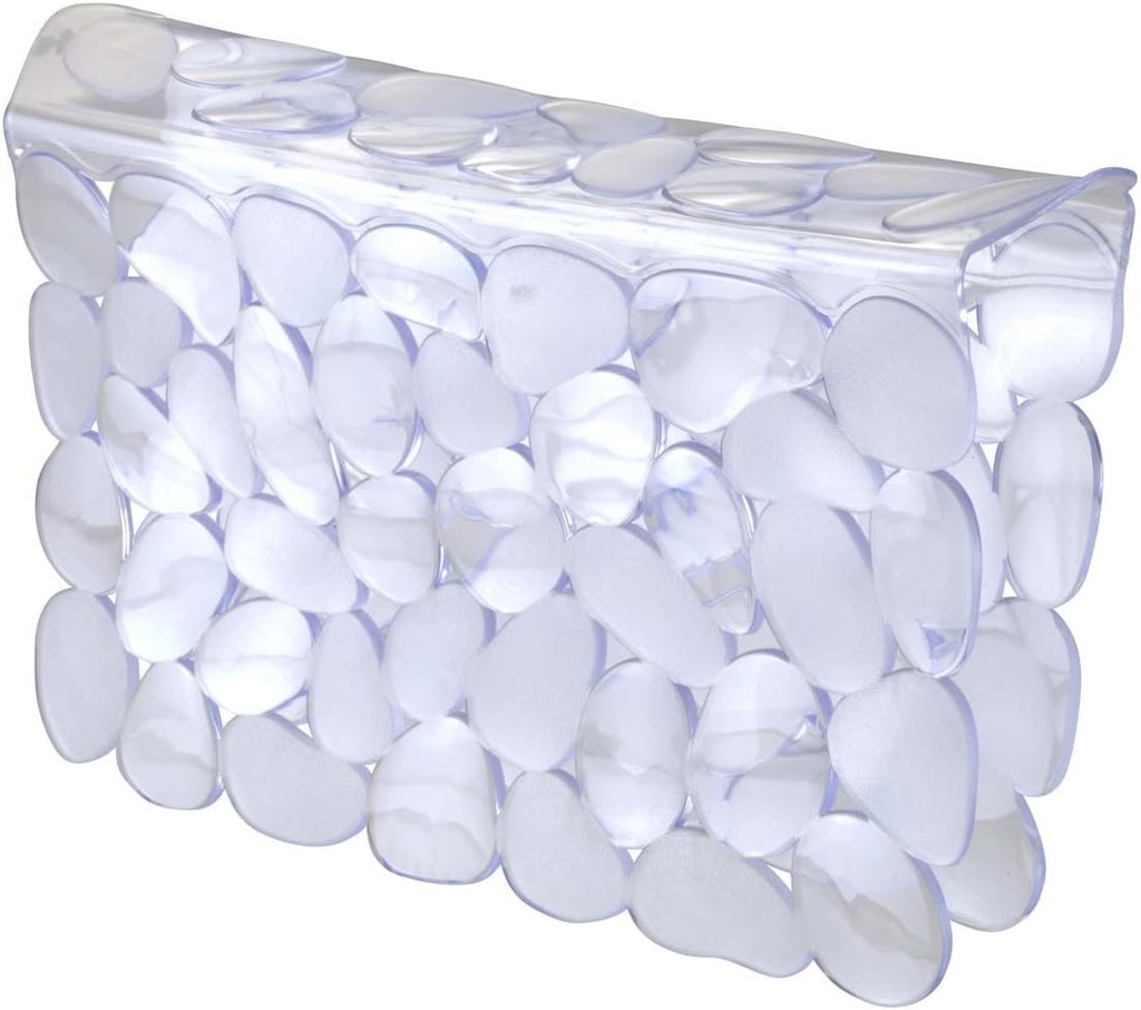 iDesign Pebblz Vinyl Sink Saddle, Glassware Protector for Kitchen, Bathroom Pots, Pans, Dishes, 11.5" x 10" - Clear