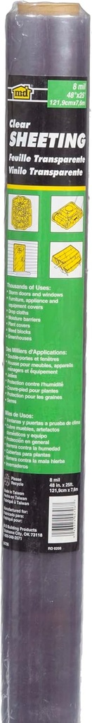 M-D Building Products 04796 48 in. x 25 ft. Polar Block Clear Vinyl Sheeting 8 Mil