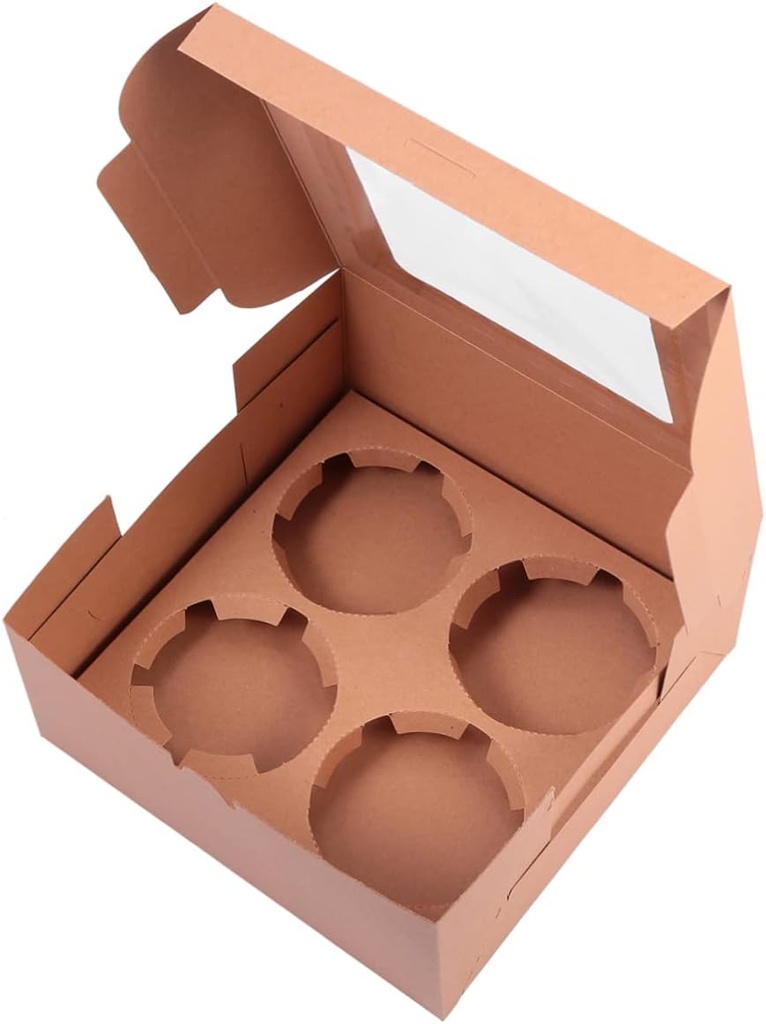 10pcs Cake Wrapping Boxes for and Tarts Kraft Dessert Packaging Window for Muffins Cookies and Treats