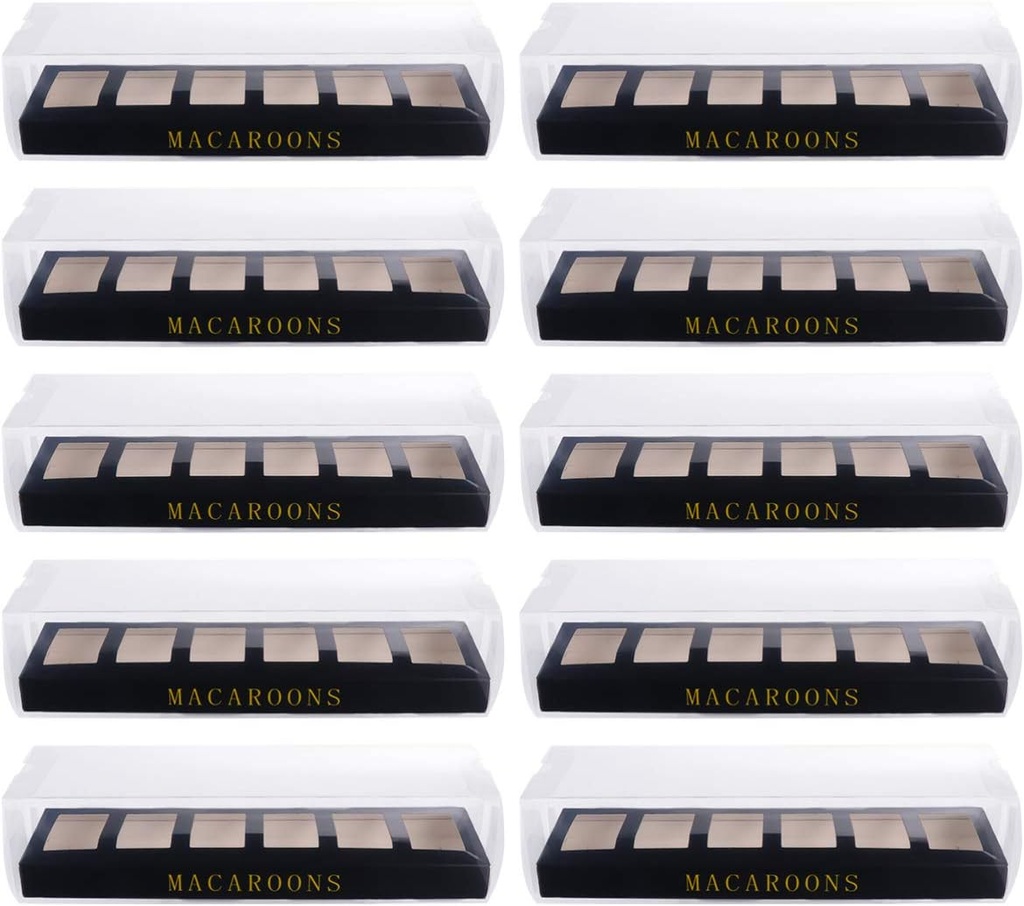 Hemoton 10pcs Box Macaron box cupcakes display container bakery macaron cake container cupcake containers pastry bulk gifts macaron packaging Dessert Gift the pet food grade freezer