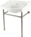 Kingston Brass VPB33088ST Victorian 30-Inch Console Sink with Stainless Steel Legs, Brushed Nickel