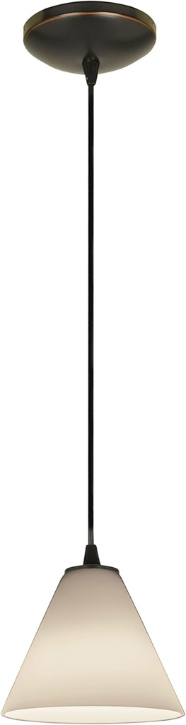 Martini - E26 LED Cord Pendant - Oil Rubbed Bronze Finish - White Glass Shade