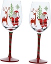 2pcs Christmas Santa Claus Wine Glasses Crystal Stemmed Goblets for Festive Parties Holiday Celebrations and Gifting for Wine and Beverages