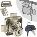 Cabinet Double Door Lock Cabinet Drawer Lock Safety Lock [Keyed Alike] Double Latch Door Lock [Mounted on Right Side Door]. for (3/5"-/15mm -7/8"-/22mm) Door Panels (1 Pack)