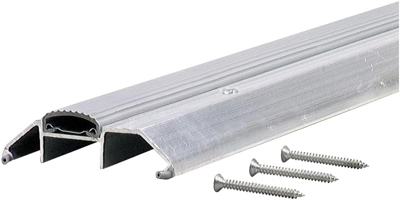 M-D Building Products 08003 3-3/4 in. x 1-1/8 in. x 32 in. Silver Aluminum and Vinyl Heavy-Duty High-Profile Threshold