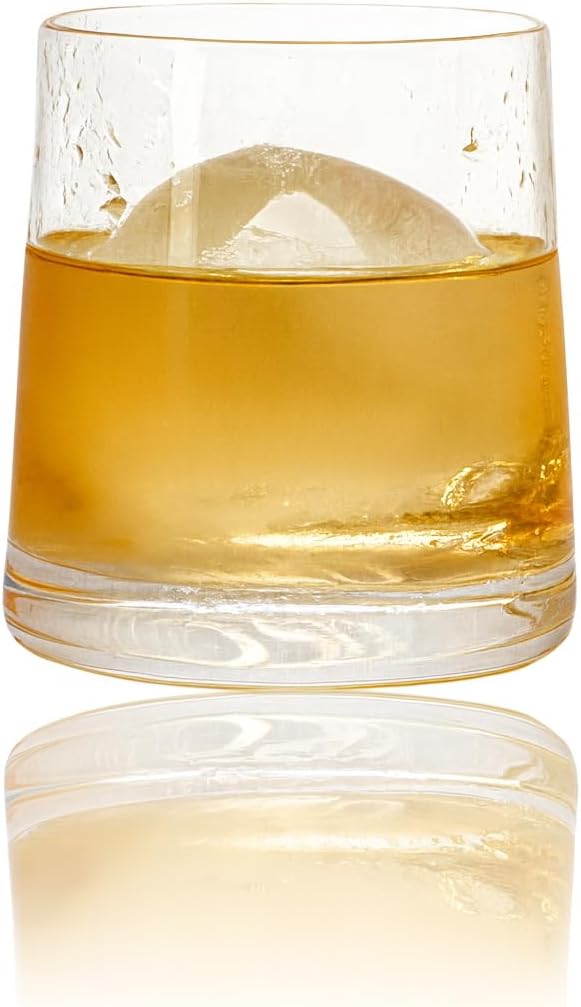 NAISU Glass - specifically designed N1 Sphere Clear Ice, Premium Whiskey & Cocktail Glass for Spirits, Bourbon & Scotch – Crystal-Clear, Heavy Base, Ideal for Home Bar & Gifting