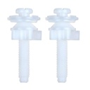 2 Pack Universal Toilet Seat Screws Replacement Kit, Plastic Bolts Toilet Seat Hinge Bolt Screws with Plastic Nuts and Washers Parts Kit, White