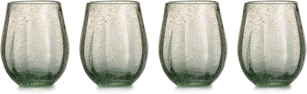 Fifth Avenue Riley Stemless Glasses (Set of 4), Clear