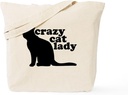 CafePress Crazy Cat Lady Tote Bag Reusable Natural Beige Canvas Shopping Bag