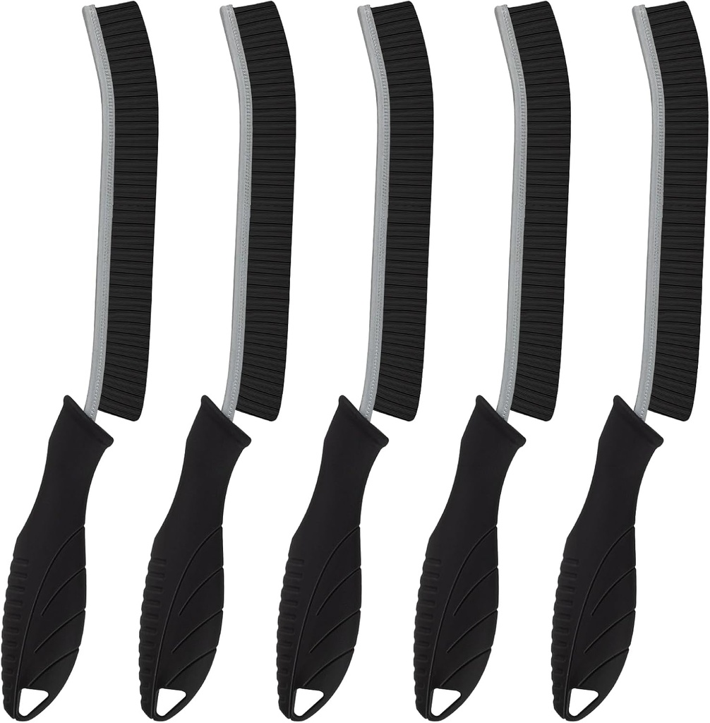 Cleaning Brush, 5 Pcs Hard Bristle Crevice Cleaning Brush, Grout Brush, Scrub Brush for Tile Grout Crevice, Gap Cleaning Tools for Bathroom Kitchen Toilet Window Track (5, Black)