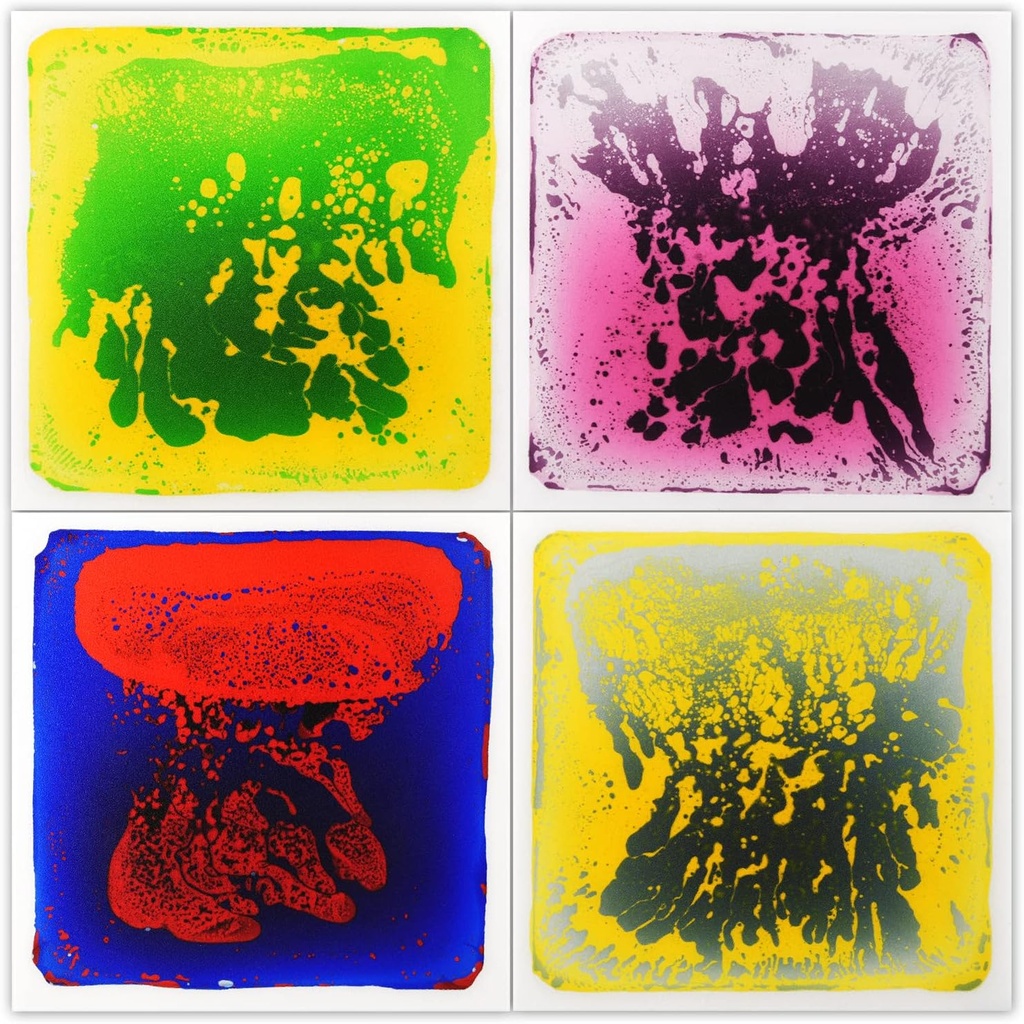 Art3d Liquid Sensory Floor Decorative Tiles, 11.8"x11.8" Square, 4 Tiles