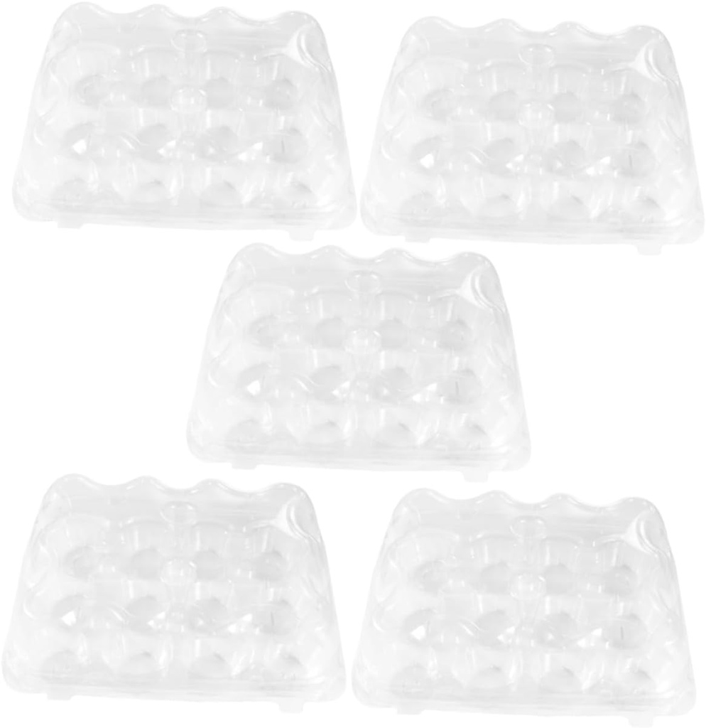 5pcs PET Plastic Cake Containers Lids Sturdy Cupcake Carrier for Muffins and Pastries for Bakery Display and Takeout