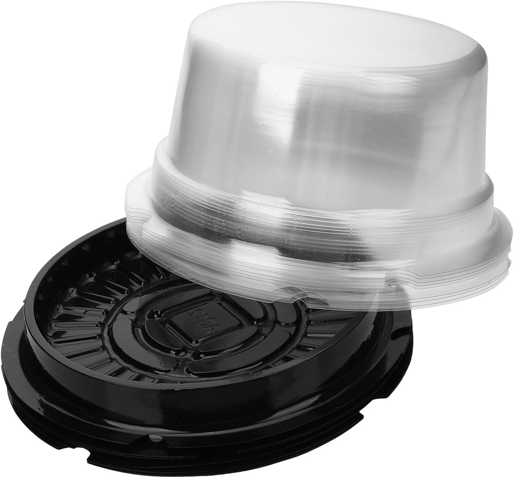 GLEAVI 50Pcs Transparent Cake Carrier with Lids Clear Cake Containers for Desserts for Bakeries Parties and Home Use Compact Packaging and Treats