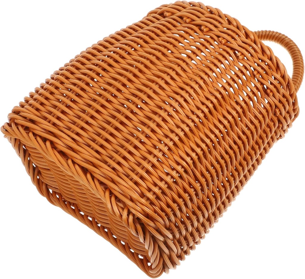 Imitation Rattan Wall Hanging Basket for Flower Storage Nordic Style Handwoven Organizer for Kitchen Bathroom Living Room Practical Decorative Storage