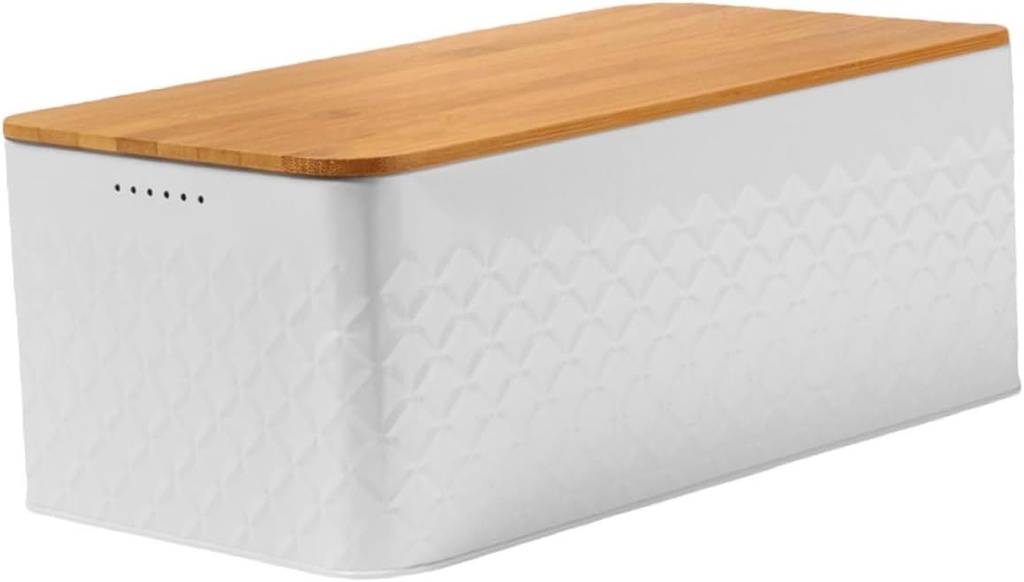 Large Iron Bread Box with Lid Food Storage Container for Kitchen Countertop Organizer Sturdy Metal Bread Bin