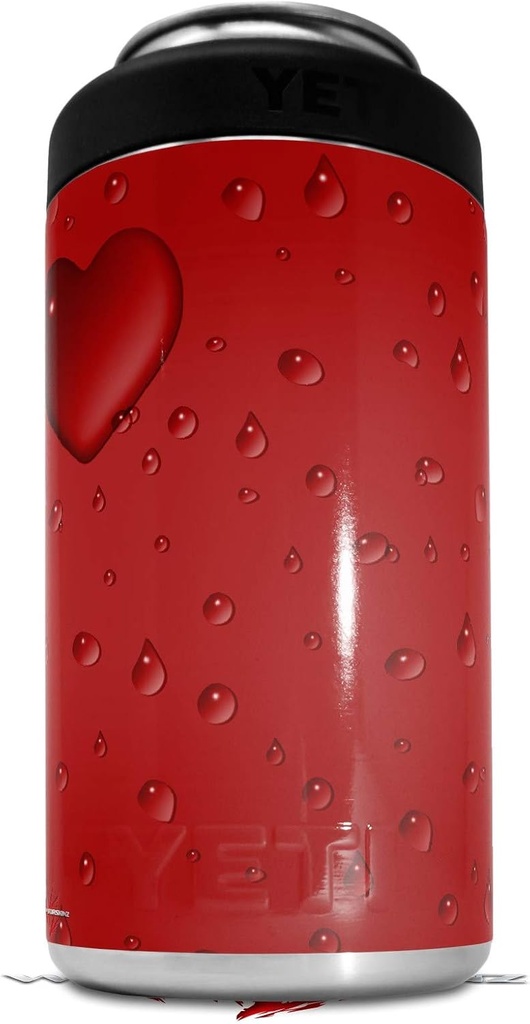 Skin Decal Wrap compatible with Yeti 16oz Tall Colster Can Cooler Insulator Raining Red (COOLER NOT INCLUDED)