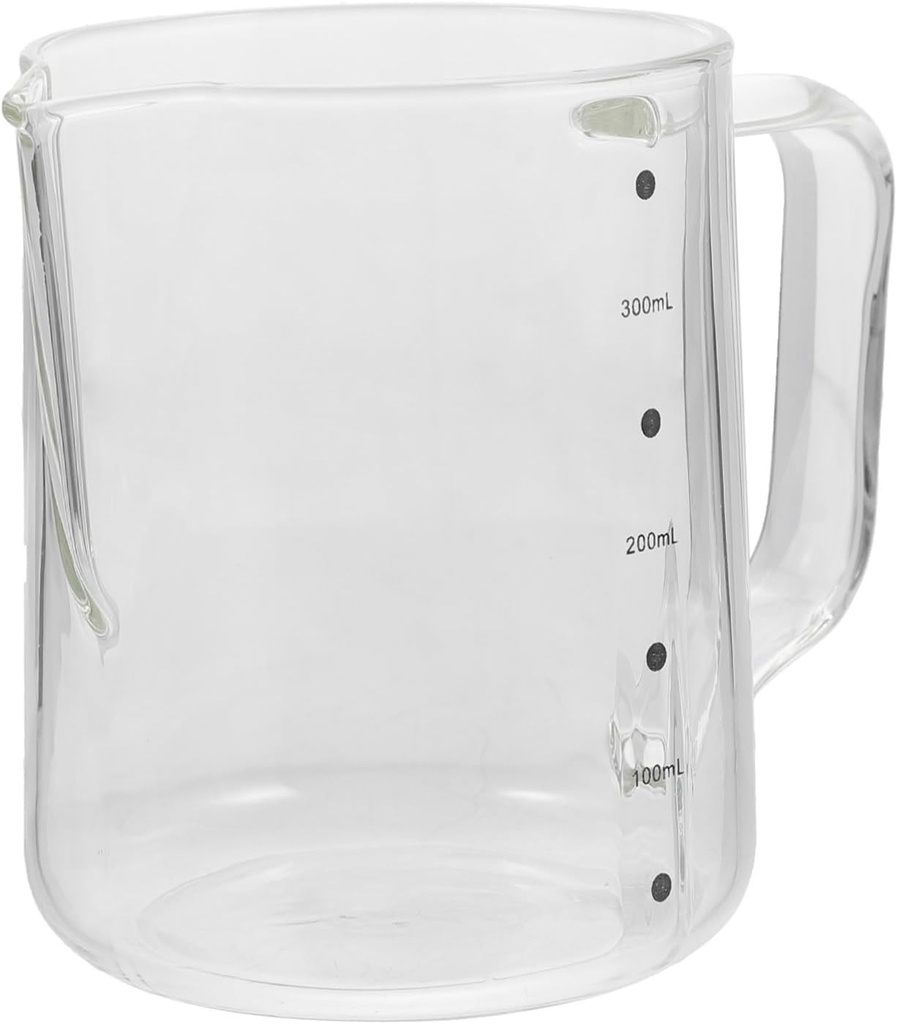 KICHOUSE 1Pc Household Transparent Glass Latte Art Cup Heat Resistant Kettle for Coffee Tea Leak Spout Design for Entertaining Guests and Daily Use