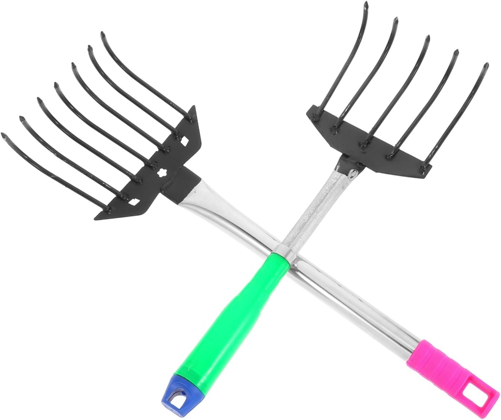 BESPORTBLE 2pcs Garden Hand Rakes Heavy Duty Multi-Teeth Soil Cultivating Tool for Efficient Planting and Loosening Soil Ergonomic Grip for Comfortable Use Your Garden