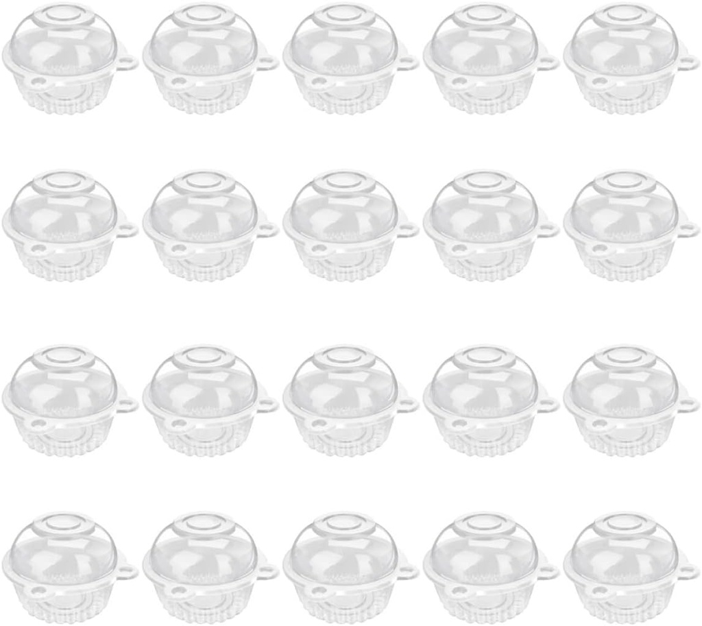 GLEAVI 50Pcs Cupcake Storage Boxes with Lids Containers for Party Desserts Cake Packaging for Weddings Showers and Festivals