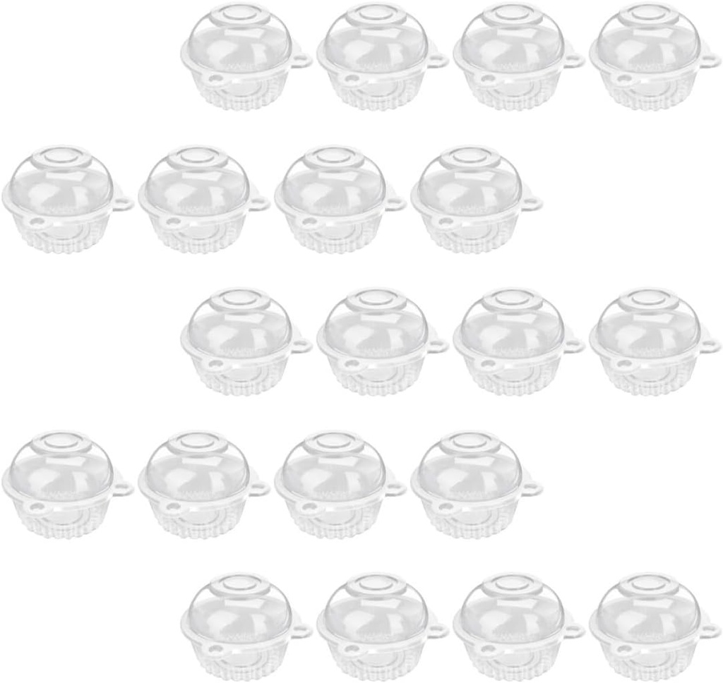 STOBAZA 50pcs Transparent Cupcake Holders with Lids Disposable Dessert Packaging for Weddings Parties and Events Individual Cake Cups for Safe Transport and Display