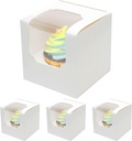 qiqee Auto-pop up Cupcake Boxes 100-Packs Individual Cupcake Container White 3.5" x 3.5" x 3.5" Single Cupcake Boxes