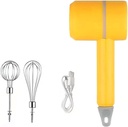 Electric Hand Mixer,Cordless Electric Kitchen Hand Mixer Stainless Steel Egg Whisk,Rechargeable,3 Speed,Detachable for Whipping Cream,Mixing Cookies,Cakes (Yellow)