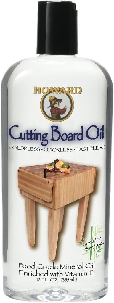 Howard Products Food Grade Mineral Oil for Wood Cutting Board - 12 oz, Pack of 1